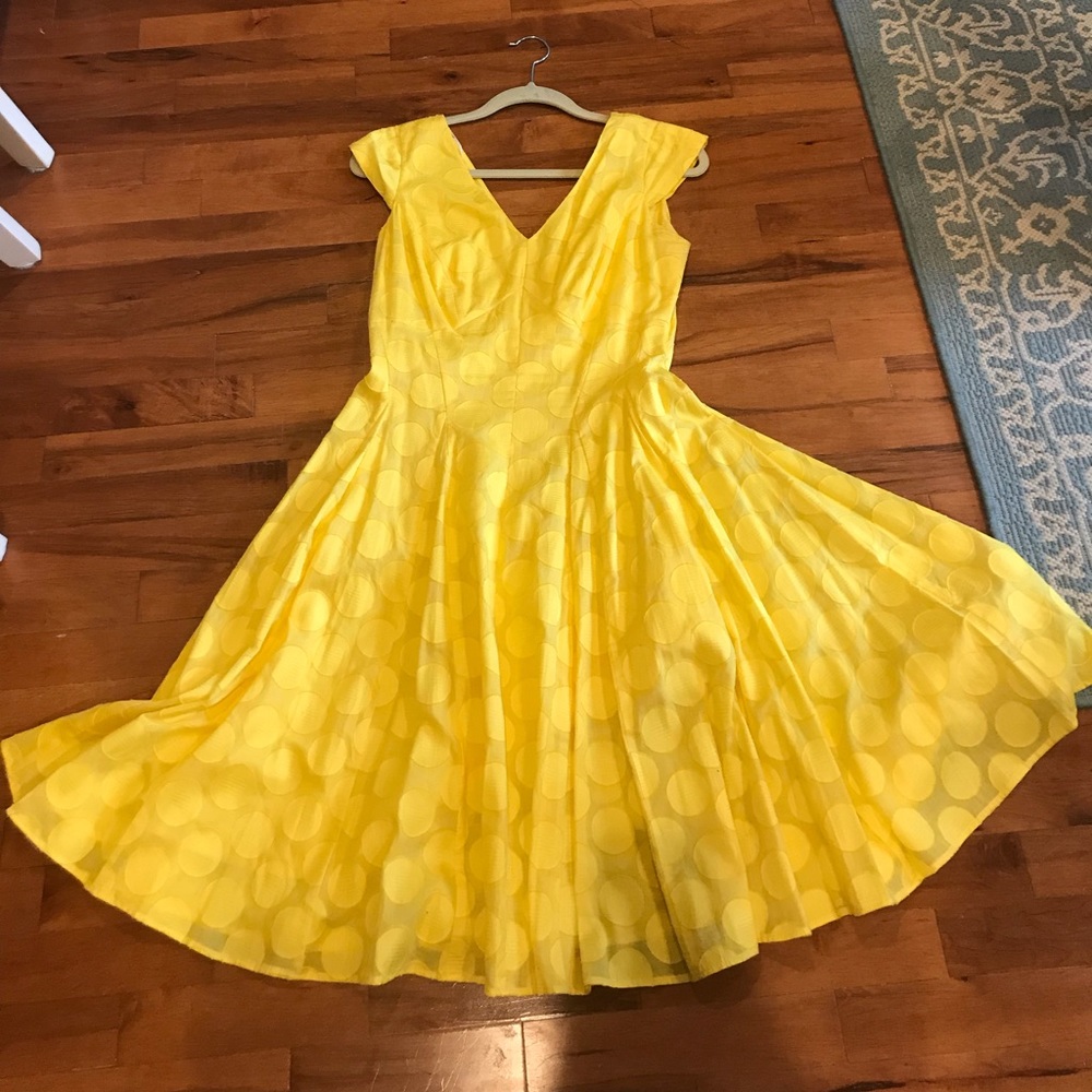 Calvin Klein Yellow Polka Dot Spring/Summer Dress